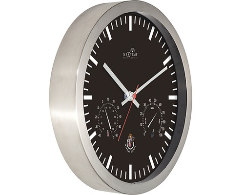Rádiové nástenné hodiny Nextime s teplomerom a vlhkomerom