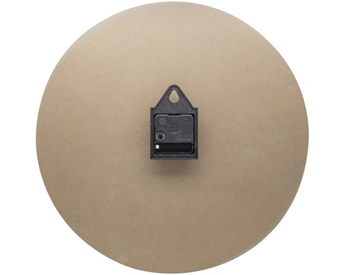 Zadná strana okrúhlych nástenných hodín so závesom