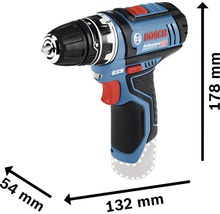 Akumulátorový vŕtací skrutkovač Bosch s rozmermi