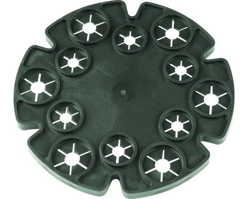 Okrúhly úložný podnos s dvanástimi výrezmi na organizáciu