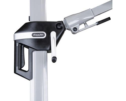 Logo Doppler na slnečníku s kľukovým mechanizmom