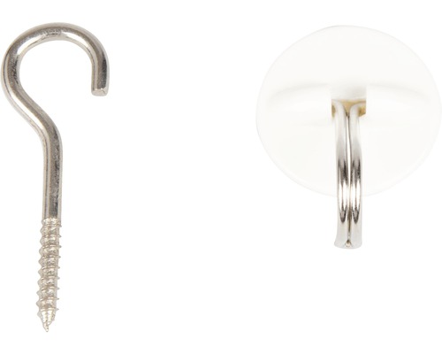 Skrutkovací hák a lepiaci hák na upevnenie predmetov