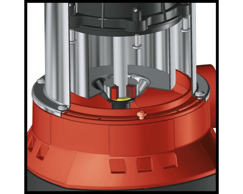 Rez ponorným čerpadlom znázorňujúci vnútorné súčasti