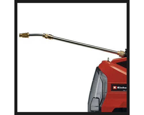 Logo Einhell na akumulátorovom tlakovom postrekovači s rozprašovacou tryskou