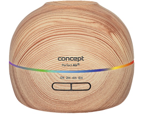 Zvlhčovač vzduchu s drevenou štruktúrou a logom Concept Perfect Air