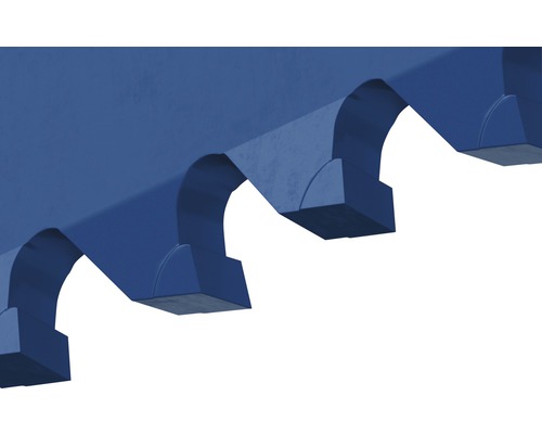 Detailný pohľad na modrý ozubený remeň.