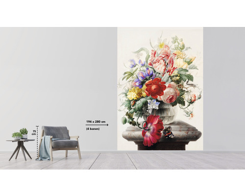 Nástenná maľba s kvetinovým aranžmán vo formáte 194 x 280 cm
