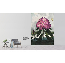 Stena s kvetinovou tapetou s motívom rododendronu s rozmermi 194 x 280 cm