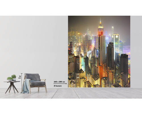 Fototapeta s motívom panorámy mesta, rozmery 243 x 280 centimetrov