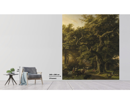Nástenná maľba so scénou z lesa, rozmer 243 x 280 centimetrov