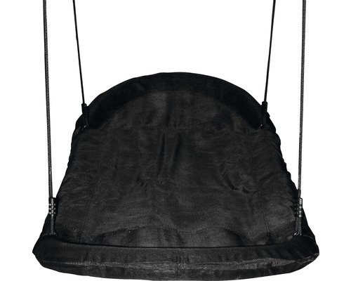 Čierna hojdacia sieť so závesom na lano