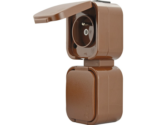 Dvojitá zásuvka pre vonkajšie použitie s výklopným vekom