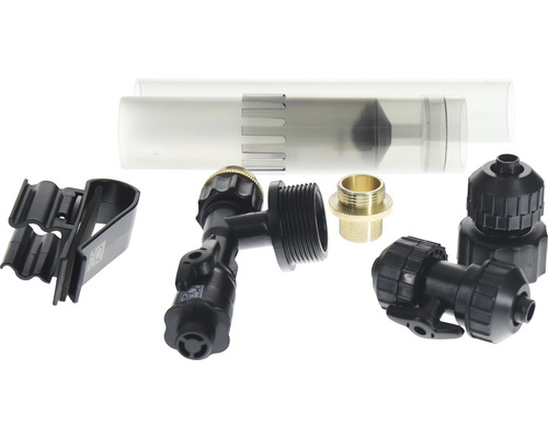 Sada príslušenstva záhradnej hadice s priehľadnou trubkou, T-kusom, hadicovým dielom a držiakom