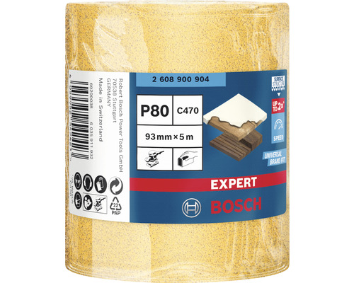 Brúsny papier v roli Bosch Expert, zrnitosť P80, približne 93 mm x 5 m
