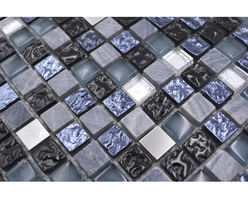 Mozaiková dlaždica zo skla a kameňa, štvorcová