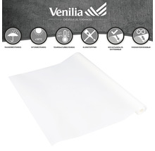 Logo Venilia. Samolepiaca fólia, vodeodolná, žiaruvzdorná do 50 stupňov, teplotne odolná medzi plus a mínus 20 stupňami, bez lepidla, odstrániteľná bezo zvyškov a opakovane použiteľná.