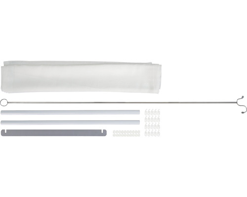 Kompletná ochrana proti hmyzu pre strešné okná vrátane tkaniny, teleskopickej tyče, upínacích držiakov a montážneho príslušenstva