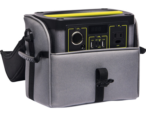 Prenosná napájacia stanica v sivej brašni