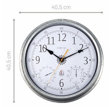 Nástenné hodiny s teplomerom a vlhkomerom, priemer 40,5 cm