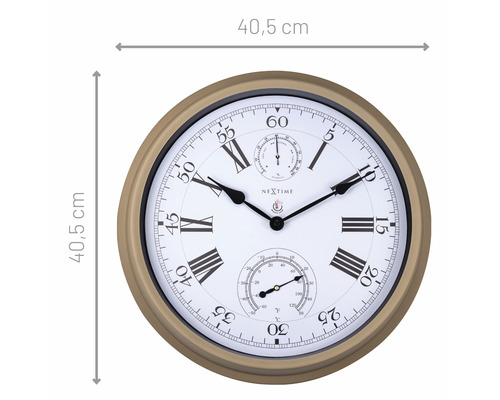 Nástenné hodiny s teplomerom a vlhkomerom, priemer 40,5 cm