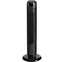 Čierny vežový ventilátor pre vnútorné použitie