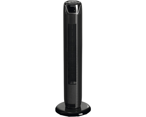 Čierny vežový ventilátor pre vnútorné použitie