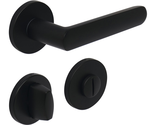 Čierna súprava kľučky dverí s otočným gombíkom