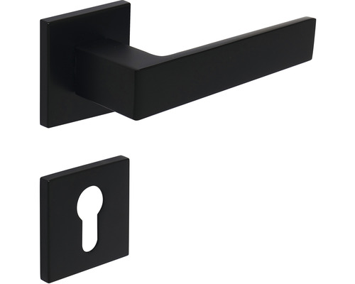 Čierna kľučka dverí s kľúčovou rozetou