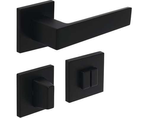 Súprava kľučky na dvere so štvorcovou rozetou a otočným gombíkom