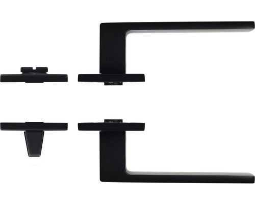 Čierne oceľové interiérové kľučky dverí v hranatom dizajne