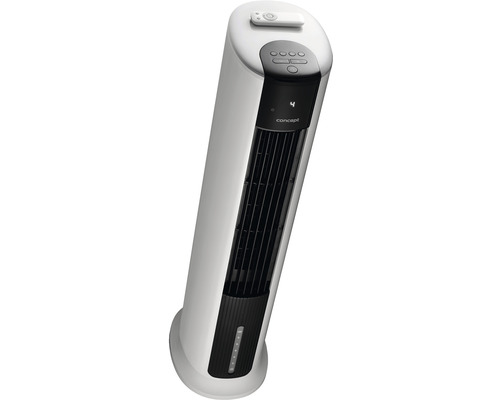 Biely vežový ventilátor s diaľkovým ovládaním