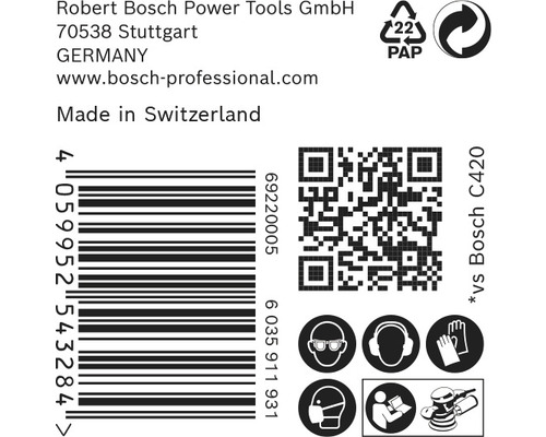 Informácie o spoločnosti Robert Bosch Power Tools GmbH, čiarový kód, QR kód a bezpečnostné pokyny
