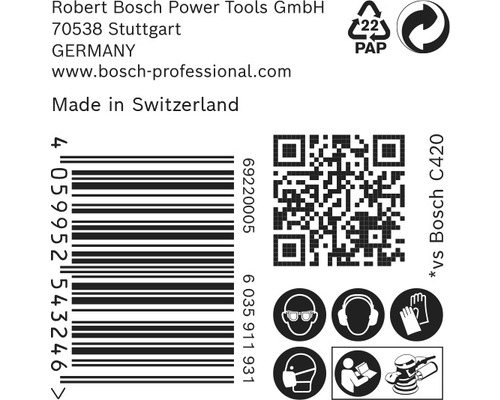 Informácie o Robert Bosch Power Tools GmbH, čiarový kód, QR kód a bezpečnostné pokyny