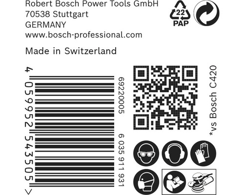 Informácie o Robert Bosch Power Tools, čiarový kód, QR kód a bezpečnostné pokyny