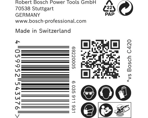 Informácie o Robert Bosch Power Tools, čiarový kód, QR kód a bezpečnostné pokyny