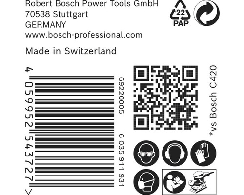 Firemné informácie Robert Bosch Power Tools GmbH, čiarový kód a bezpečnostné pokyny