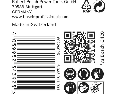 Informácie o Robert Bosch Power Tools, čiarový kód, QR kód a bezpečnostné pokyny