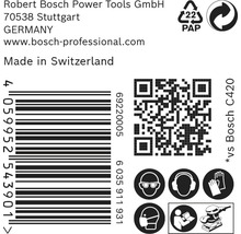 Informácie o Robert Bosch Power Tools, čiarový kód, symbol recyklácie papiera, QR kód a bezpečnostné pokyny