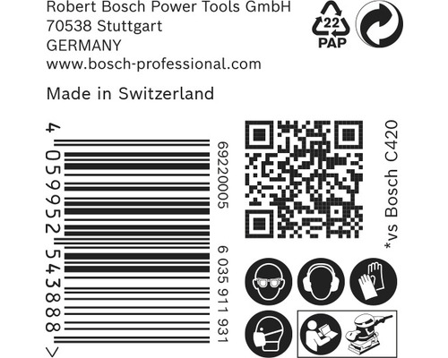 Informácie o Robert Bosch Power Tools GmbH, čiarový kód, QR kód a bezpečnostné pokyny