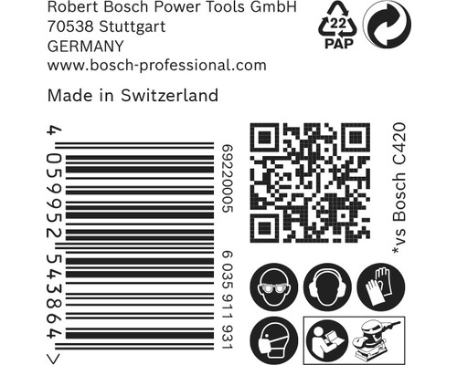 Firemné informácie Bosch, čiarový kód, QR kód a bezpečnostné pokyny