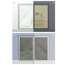 Ilustrácia okna, ktoré sa stmavuje v závislosti od dennej doby