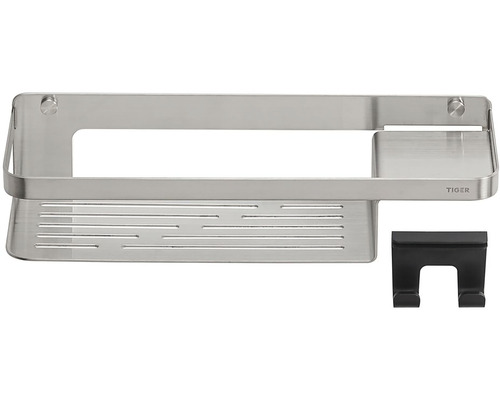 Sprchová polička z nehrdzavejúcej ocele s háčikmi