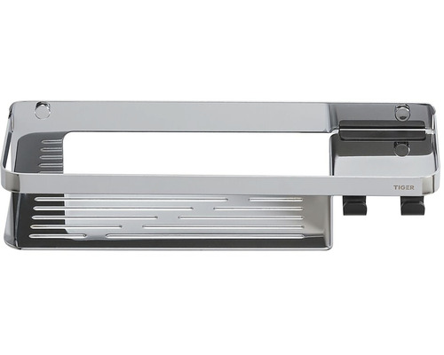 Kovová sprchová polička s háčikmi značky Tiger