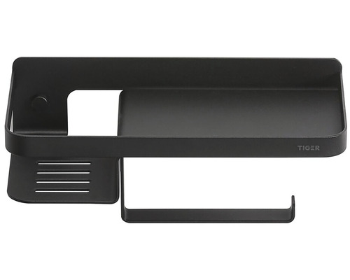 Čierna sprchová polička Tiger na montáž na stenu