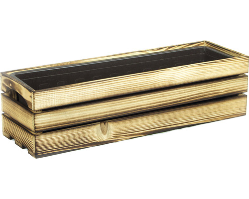 Drevený kvetináč s plastovou vložkou