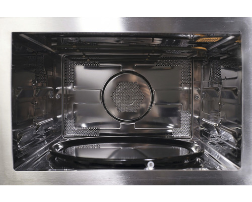 Vnútorný pohľad na mikrovlnnú rúru s otočným tanierom