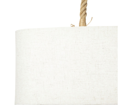 Detailný záber závesného svietidla s lanovým závesom a tienidlom