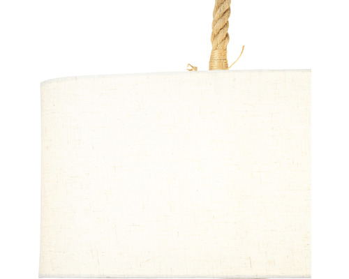 Závesná lampa s látkovým tienidlom a lanovým závesom