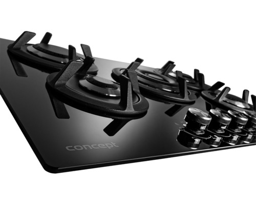 Plynová varná doska so štyrmi horákmi a ovládacími gombíkmi