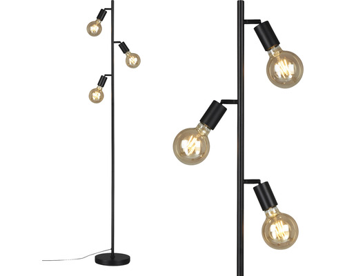 Stojacia lampa s tromi žiarovkami do interiéru